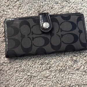 Coach Black Key Card Holder Signature Design